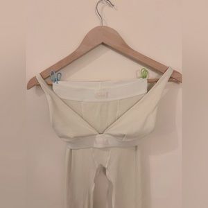 SKIMS Cotton Rib Lounge Set in Classic Color Bone (XS)